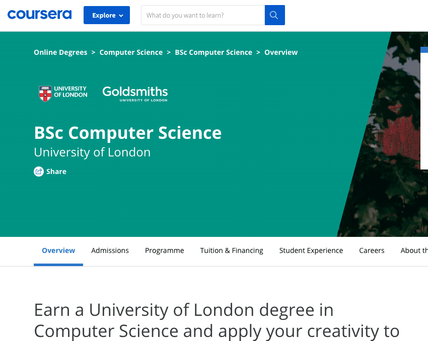 Moved classroom-based Computer Science degree online