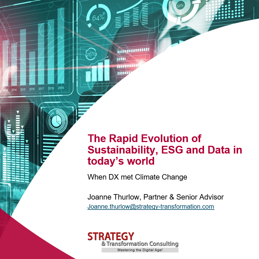 Webinar on Sustainability, ESG and Data in Today's World