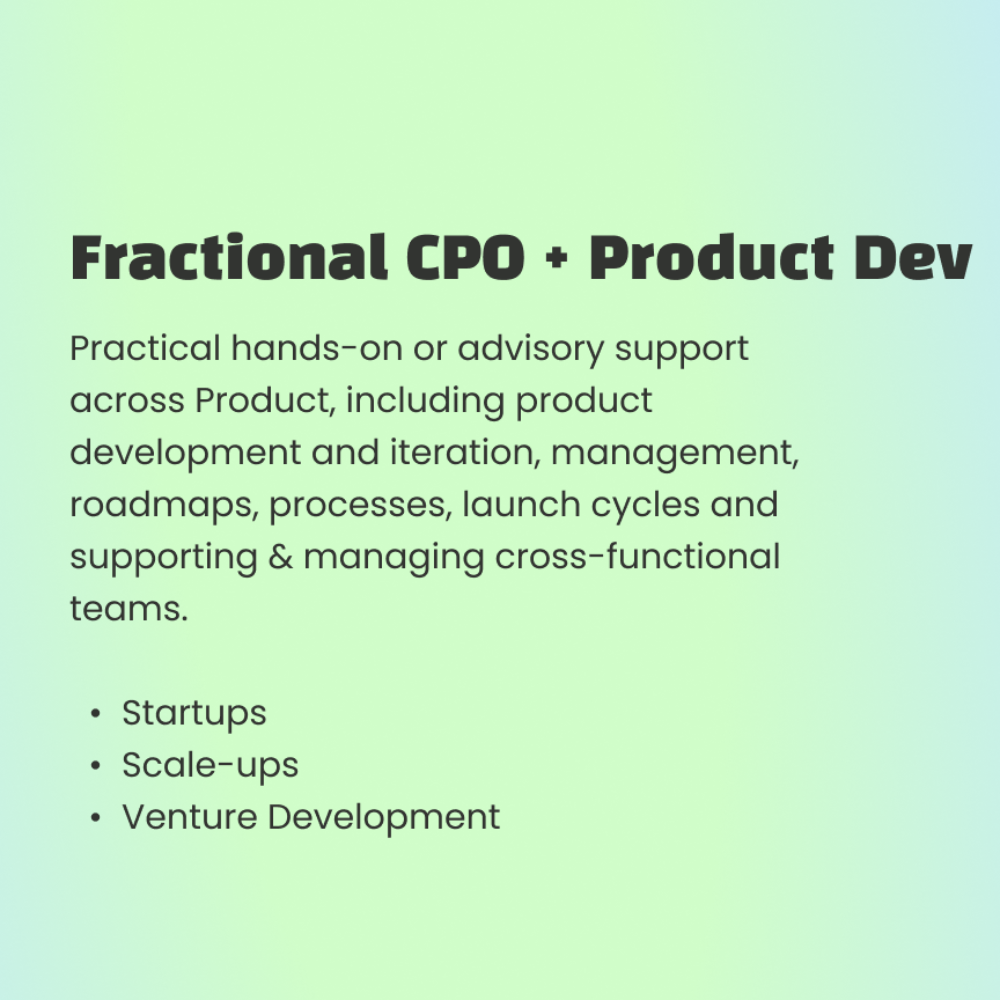 Fractional CPO/Product Development & Management