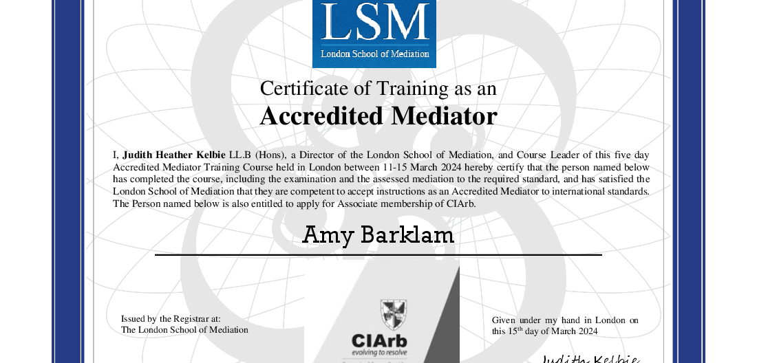Civil and Commercial Mediation